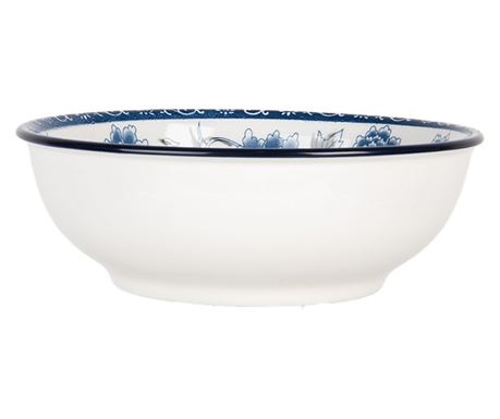 Komplet 2 keramičnih posod v beli, sivi in modri barvi, 19x7 cm, 750 ml