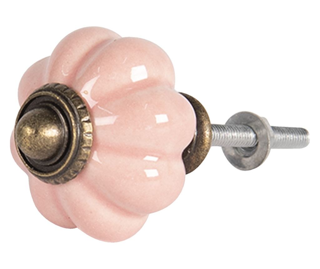 Sada 2 keramických knopek na nábytek, růžová/měděná, Ø 4x3 cm - 2
