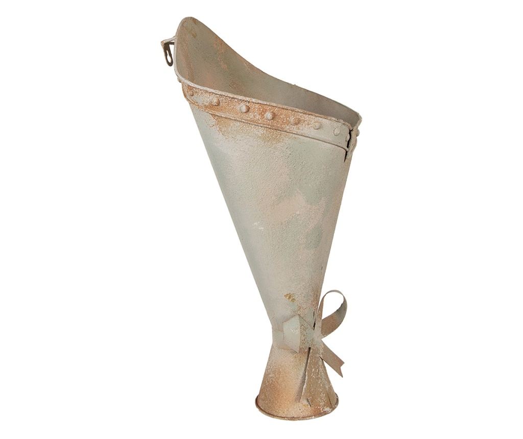 Vaza flori metal bej verde vintage 31x23x32 cm - 5