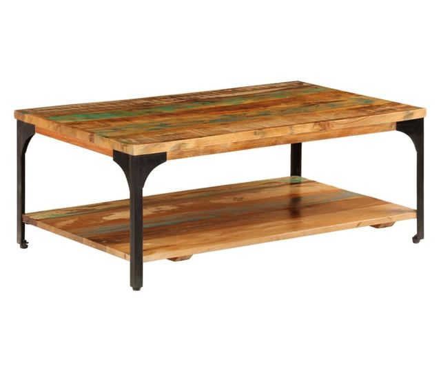 Stolić za kavu s policom, 100 x 60 x 35 cm, reciklirano masivno drvo