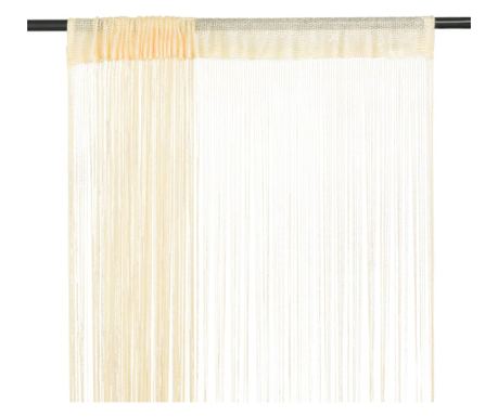 Firany z frędzlami, 2 szt., 140 x 250 cm, kremowy