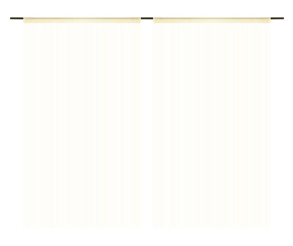 Draperii cu franjuri, 2 buc., 140 x 250 cm, crem - 2
