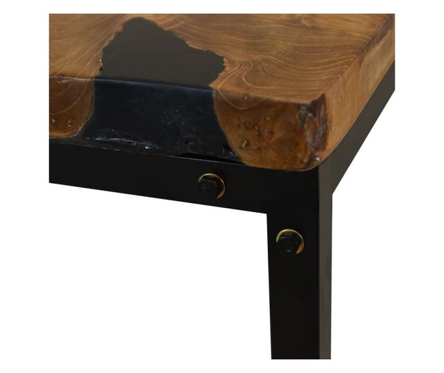 Stolić za kavu od tikovine i smole, 60 x 60 x 40 cm