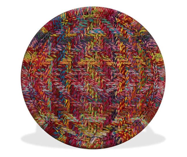 Set stolića za kavu, 2 kom., pleteni detalji, višebojni