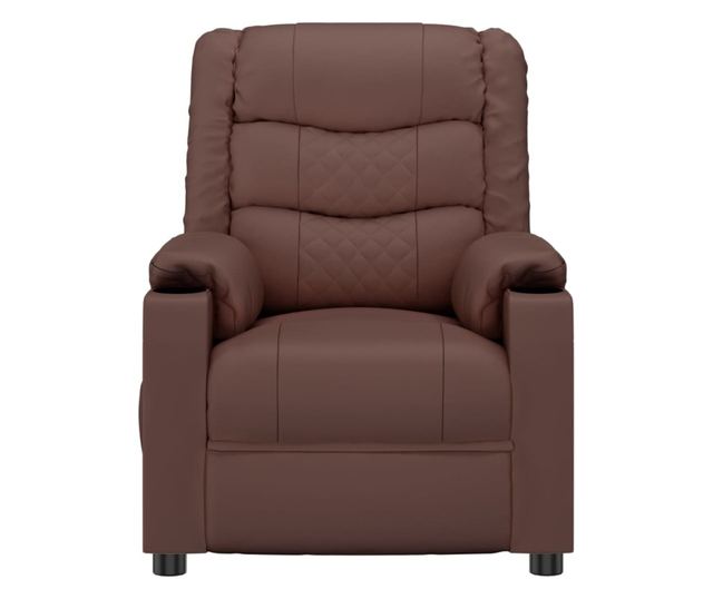 Električna masažna fotelja, smeđa, ekološka koža