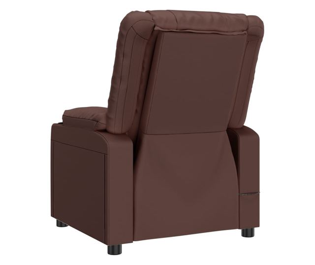 Električna masažna fotelja, smeđa, ekološka koža