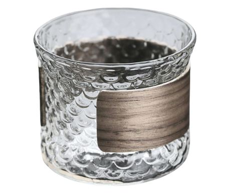 Pahar din sticla borosilicata cu protectie lemn, 180 ml