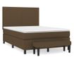 Боксспринг легло с матрак, тъмнокафяво, 140x200 см, текстил thumbnail 2