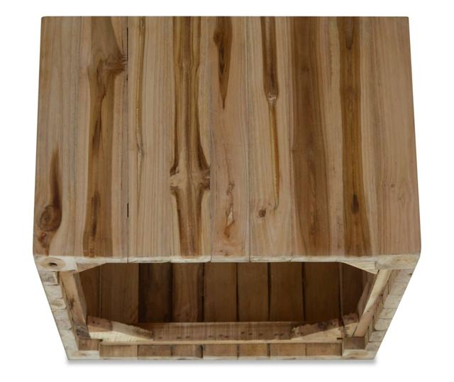 Stolić za kavu, prirodno tikovo drvo, 50 x 50 x 35 cm