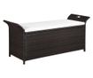 Skladišna klupa s jastukom, smeđa, 138 cm, poliratan