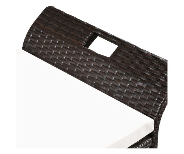 Skladišna klupa s jastukom, smeđa, 138 cm, poliratan