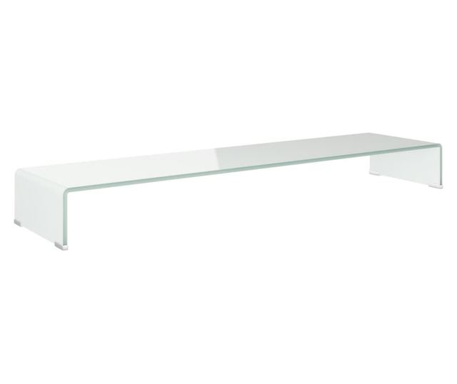 Stalak za TV/monitor, staklo, bijelo, 120x30x13 cm