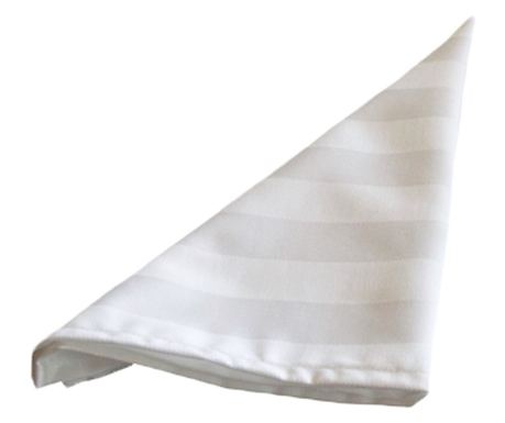 Set 10 servete masa Kotonia Home Hotel - 45x45 cm, 100% bumbac, Damasc cu latime dungi 2.5 cm, alb