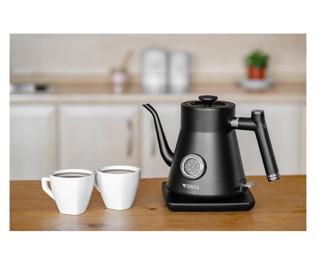 Fierbator electric ECG Forza 5000 Pour over Nero, 1200 W, 0.8 litri, otel inoxidabil, negru mat - 12