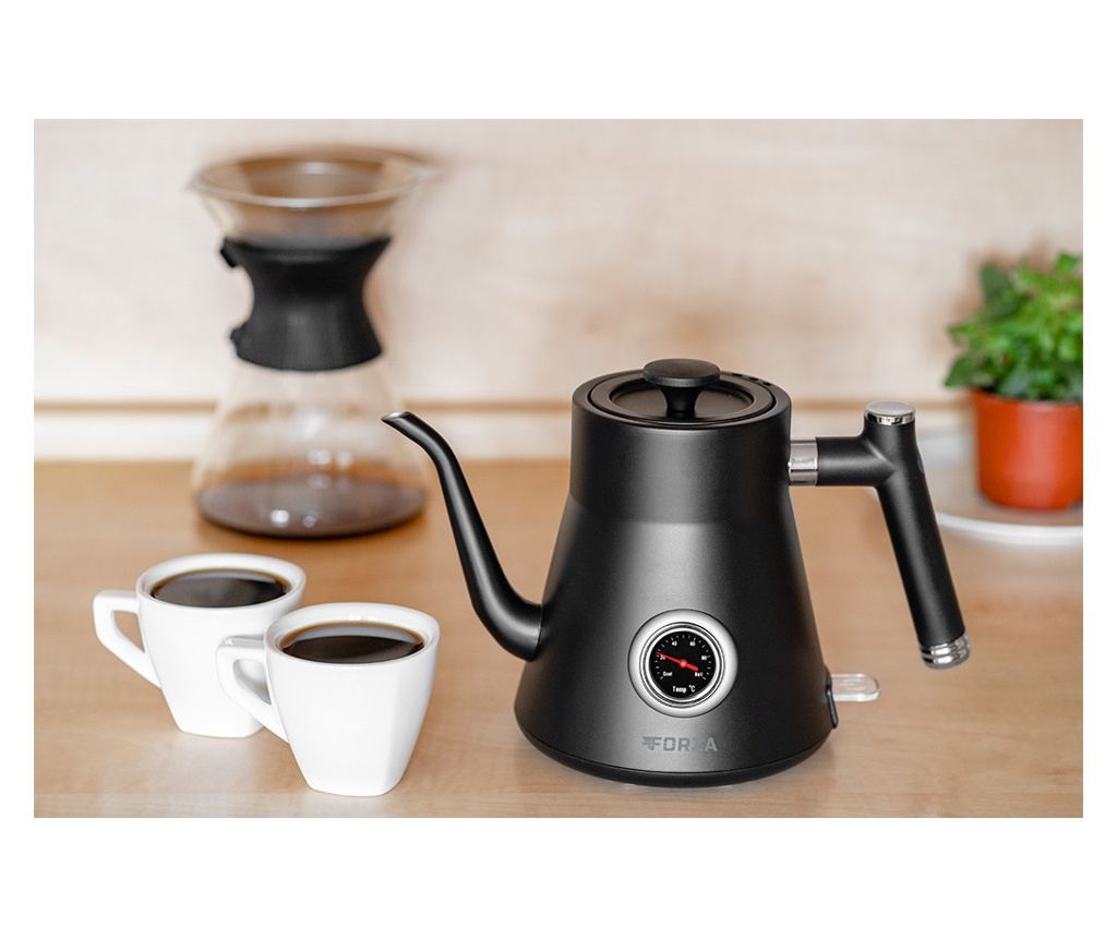 Fierbator electric ECG Forza 5000 Pour over Nero, 1200 W, 0.8 litri, otel inoxidabil, negru mat - 13