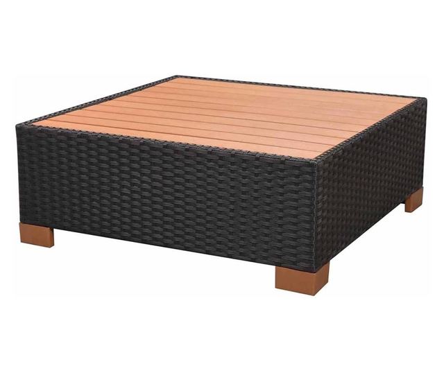 Vrtni namještaj s jastucima, 7 dijelova, crna, poliratan