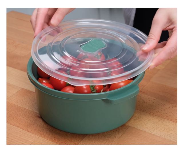 12 db-os ételtároló készlet (4X500 ml, 4X1000 ml, 4X2000 ml), narancssárga, légtelenítő szelepes tetővel