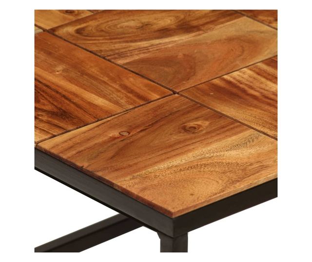 Stolić za kavu, 110 x 60 x 40 cm, masivno drvo akacije i čelik