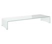 Staklo stalak za TV/monitor, bijelo, 90x30x13 cm