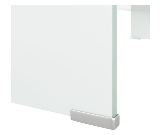 Staklo stalak za TV/monitor, bijelo, 90x30x13 cm