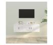 Zestaw szafki TV, 2 części, biały, drewno przetworzone
