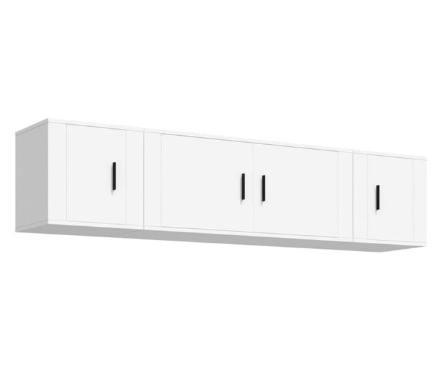 Zestaw szafki TV, 6 części, biały, drewno przetworzone