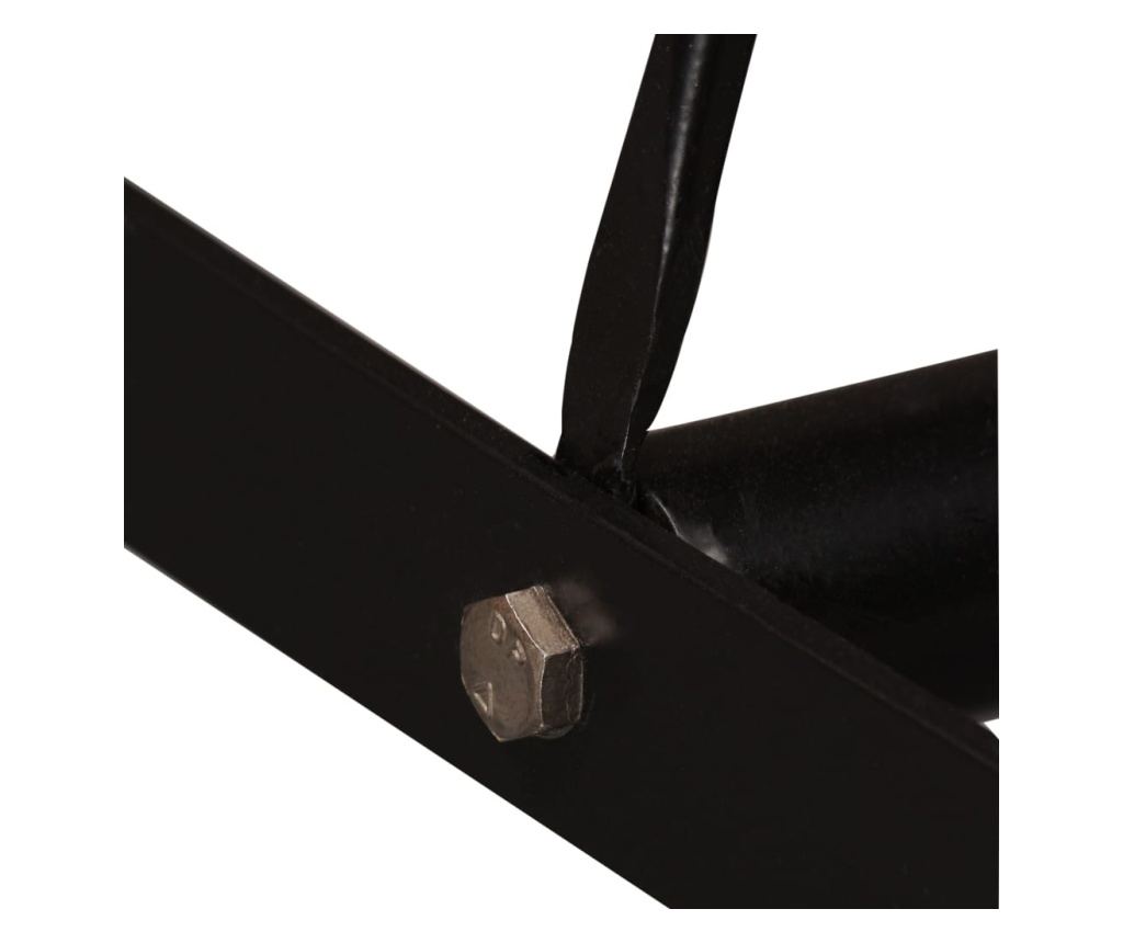 Мебели за бар, комплект от 5 части, масивно рециклирано дърво и естествена кожа - 8