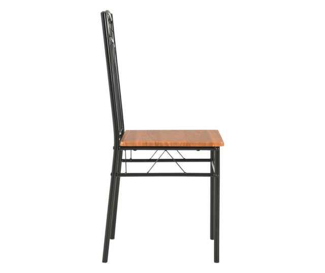 Set kuhinjskog namještaja, 7 dijelova, smeđa, MDF i čelik