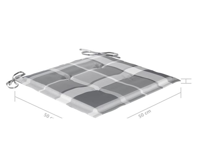 Градински столове с масичка за чай и възглавници, масивна акациева дървесина