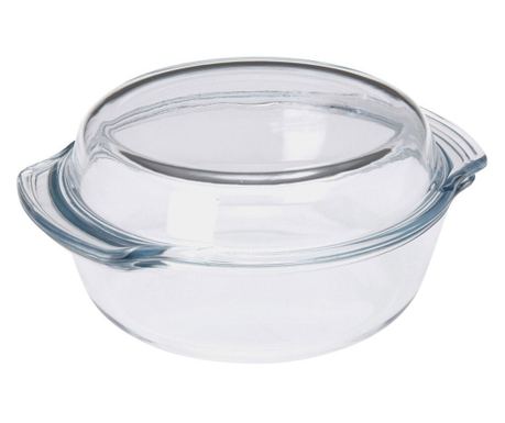 Sütőedény fedéllel Termolex, hőálló üveg, 26x23x11 cm, 2 l, átlátszó