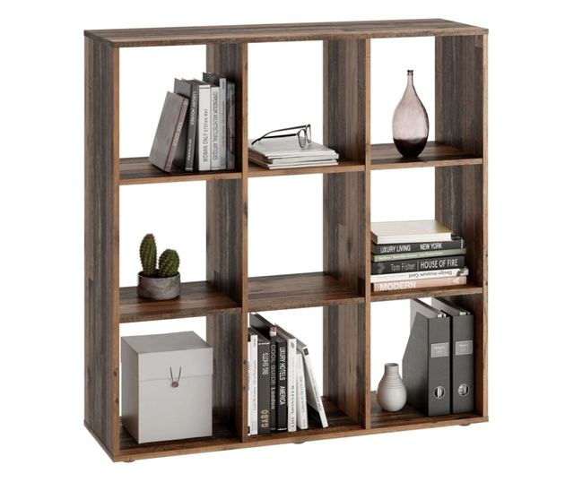 FMD Fggleges polc 9 rekesszel, elavult stlusban