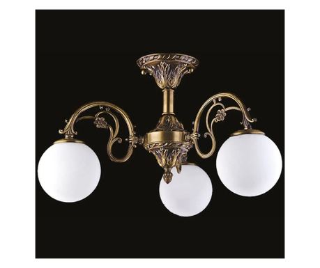 Primo csillár 3 karral, klasszikus dizájn, antikolt bronz bevonat, fehér lámpabúra - Bussy Lighting 7210-52-43