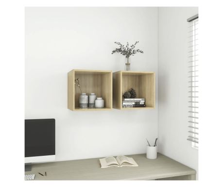 Omarice, 2 kosi, sonomanski hrast, 37x37x37 cm, MDF