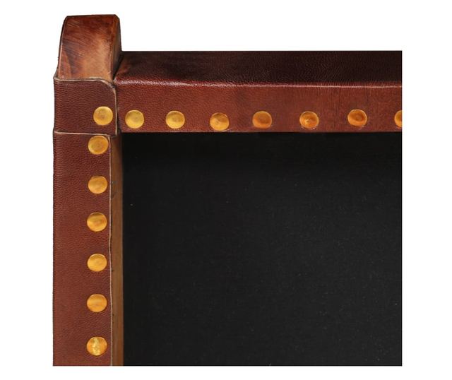 Sklopiva opuštajuća stolica, smeđa, prirodna koža