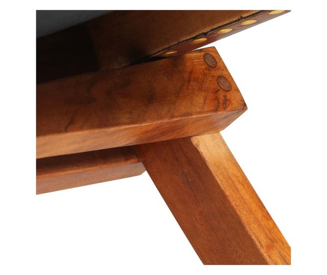 Sklopiva opuštajuća stolica, smeđa, prirodna koža