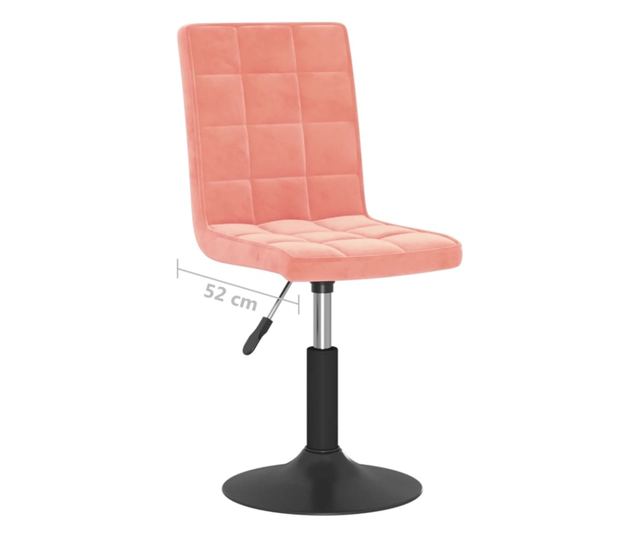 Vrtljivi jedilni stoli, 2 kosa, roza, žamet