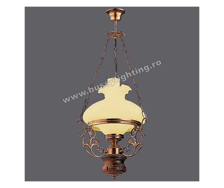 Aladdin csillár, átmérő 37 cm, rusztikus, antikolt bronz, tömörfa, krém színű lámpaernyő - Bussy Lighting 2006-62-24A