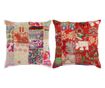 Set ukrasnih jastuka s patchwork uzorkom, 2 kom, crvena/bež, 45x45 cm, ručno izrađeno thumbnail 1
