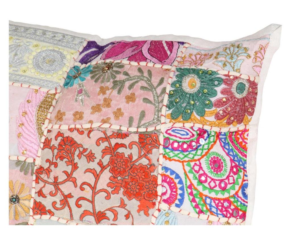 Set ukrasnih jastuka s patchwork uzorkom, 2 kom, crvena/bež, 45x45 cm, ručno izrađeno - 4
