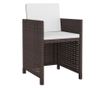 13-частичен комплект градински мебели с възглавници, кафяв, полиратан thumbnail 3