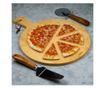 Placa pizza Kinghoff KH 1674, 35 cm, Maner confortabil, Bambus