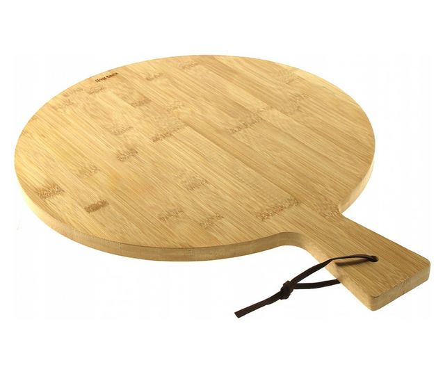Placa pizza Kinghoff KH 1674, 35 cm, Maner confortabil, Bambus