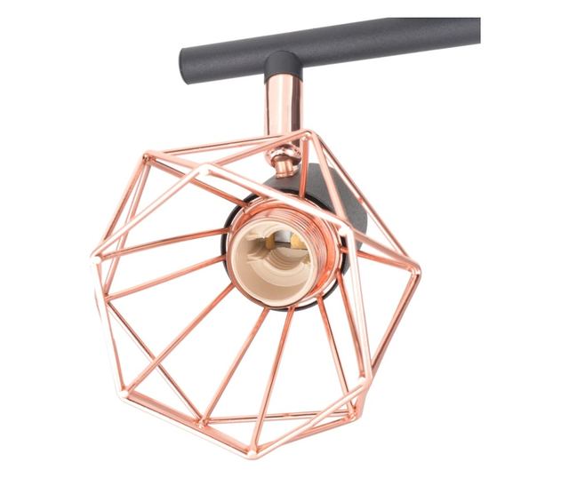 Luster s 6 E14 svjetiljki, crna i bakrena