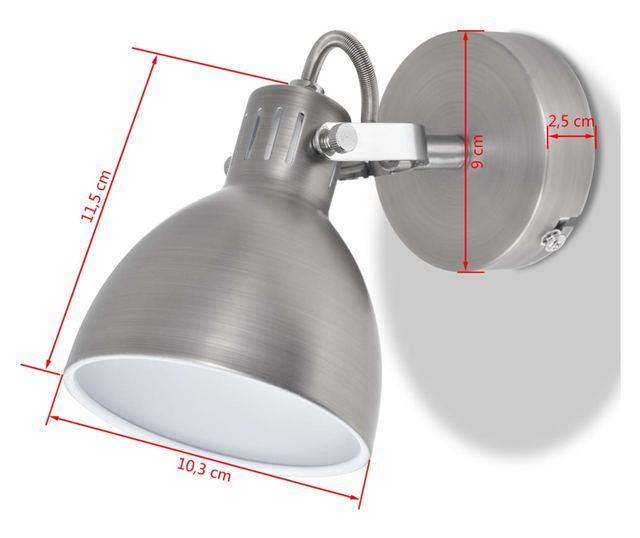 Zidne svjetiljke, 2 kom., za 2 žarulje E14, siva