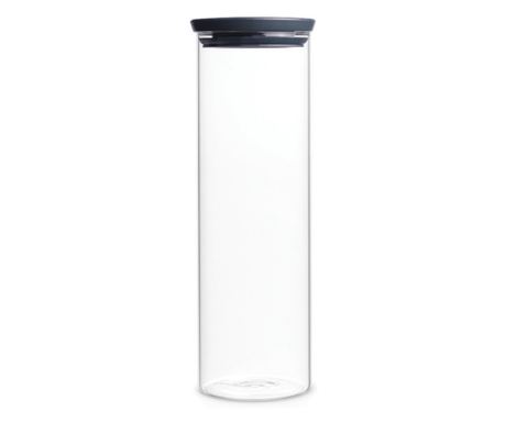 Brabantia egymásra rakható üvegedény 646873, 1,9 l, Szorosan záródó, Mosogatógépben mosható, Sötétszürke