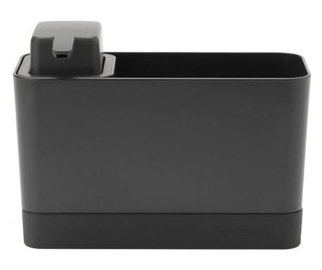 Комплект за мивка Brabantia SinkSide 1003312, 2 части, 200 мл, Неплъзгащо се дъно, Тъмносив
