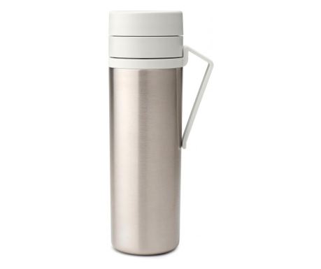 Brabantia Make&Take 1008488 termosz palack, 500 ml, dupla falú, BPA mentes, rozsdamentes acél/világosszürke