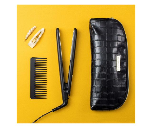 Преса за коса Remington S3505GP, Четворно покритие, 230C , Бързо загряване, Аксесоари, Черен