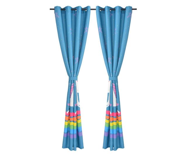 Zavjese za dječju sobu, 2 kom, 140 x 240 cm, plave