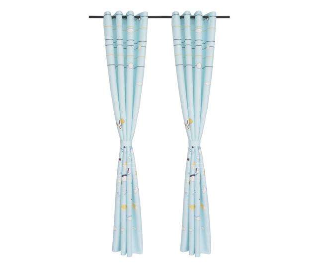 Zavjese za dječju sobu, 2 kom, 140 x 240 cm, plave